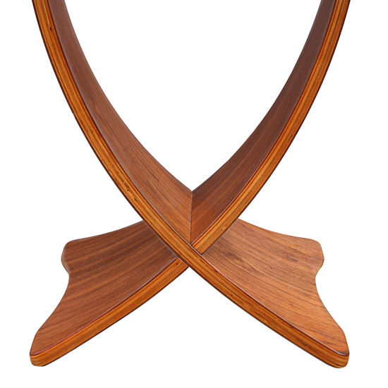Anfossi Round Clear Glass Lamp Table With Walnut Legs