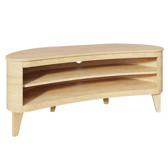 Anfossi Wooden Corner TV Stand In Oak