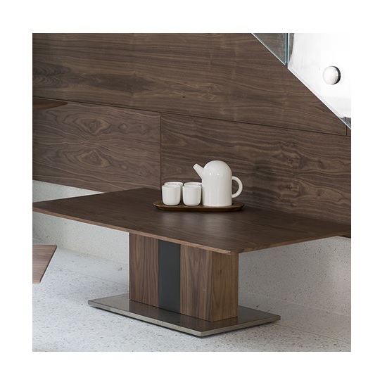 Photo of Angelo coffee table rectangular in walnut and grey pu