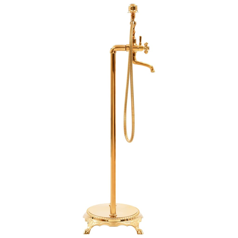 Angers Freestanding Bath Shower Mixer Tap With Shower Kit - Gold