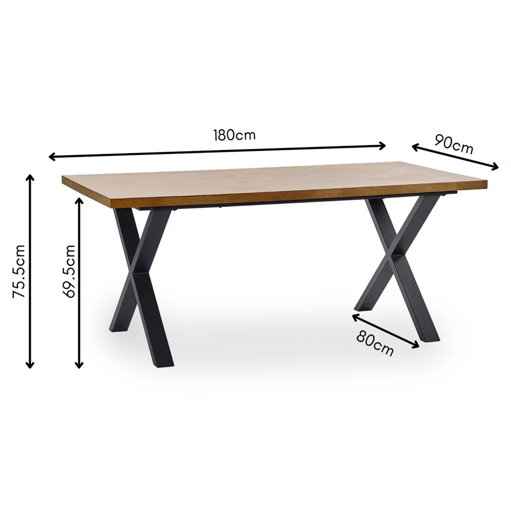 Angers Wooden Dining Table - Brown