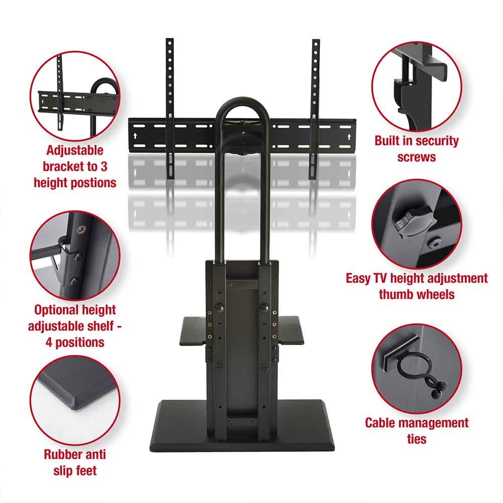 Angleton Small Wooden Pedestal TV Stand - Black