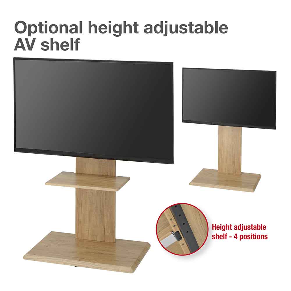 Angleton Small Wooden Pedestal TV Stand - Oak