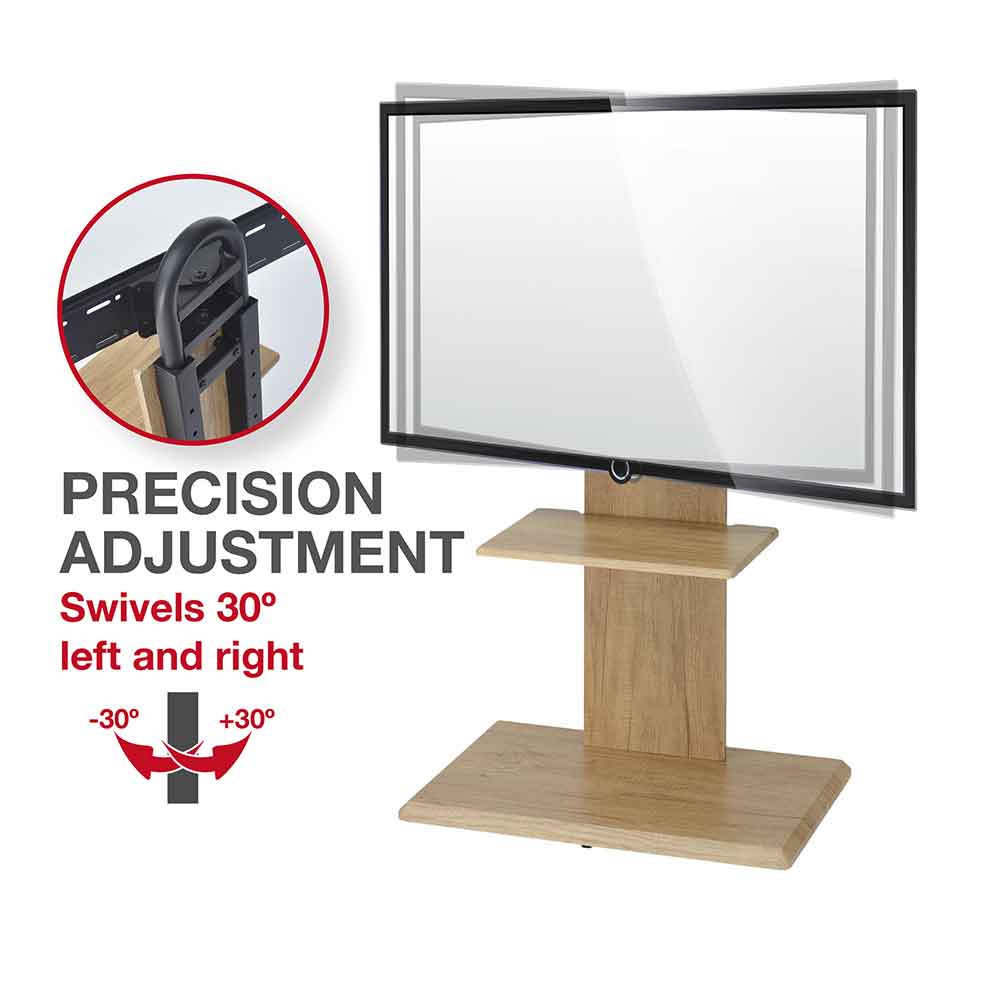 Angleton Small Wooden Pedestal TV Stand - Oak