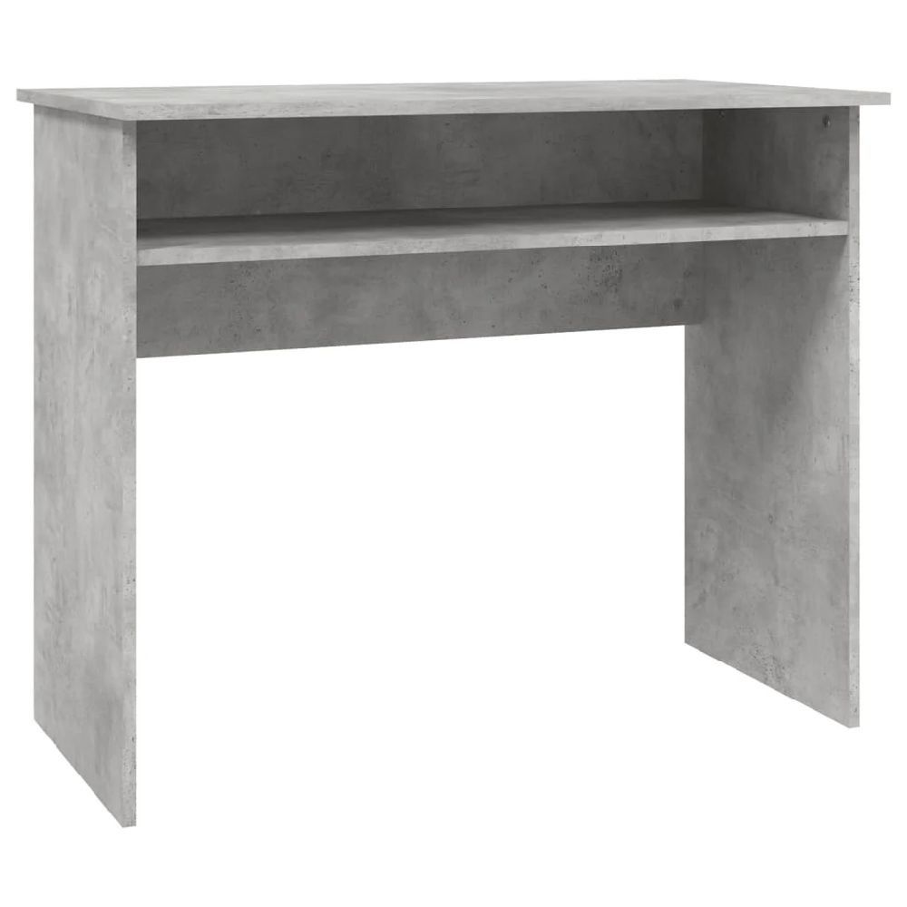 Angleton Wooden Laptop Desk With 1 Shelf In Concrete Grey