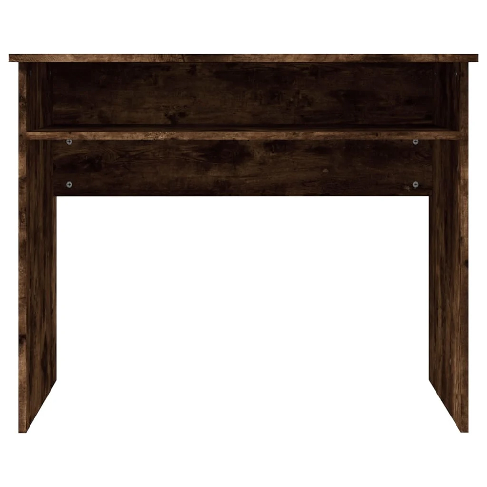 Angleton Wooden Laptop Desk With 1 Shelf In Smoked Oak