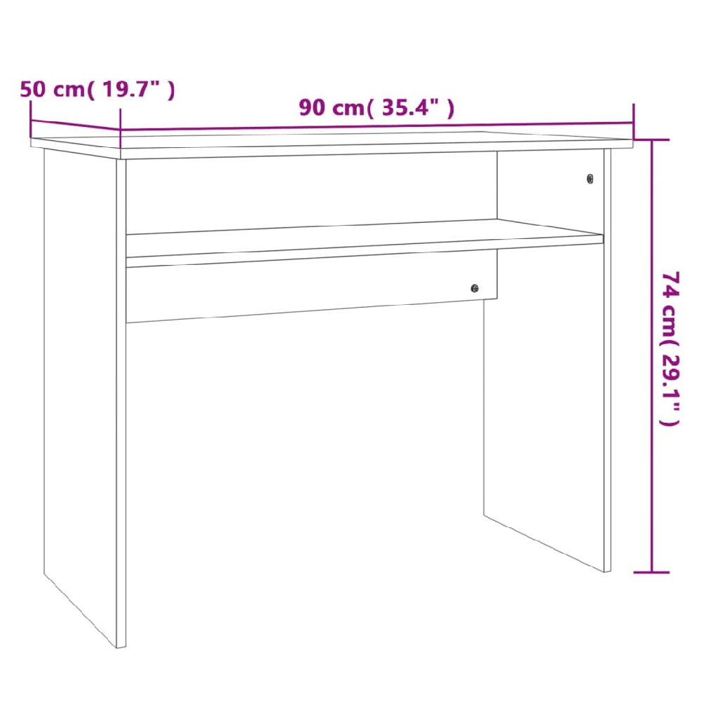 Angleton Wooden Laptop Desk With 1 Shelf In Smoked Oak