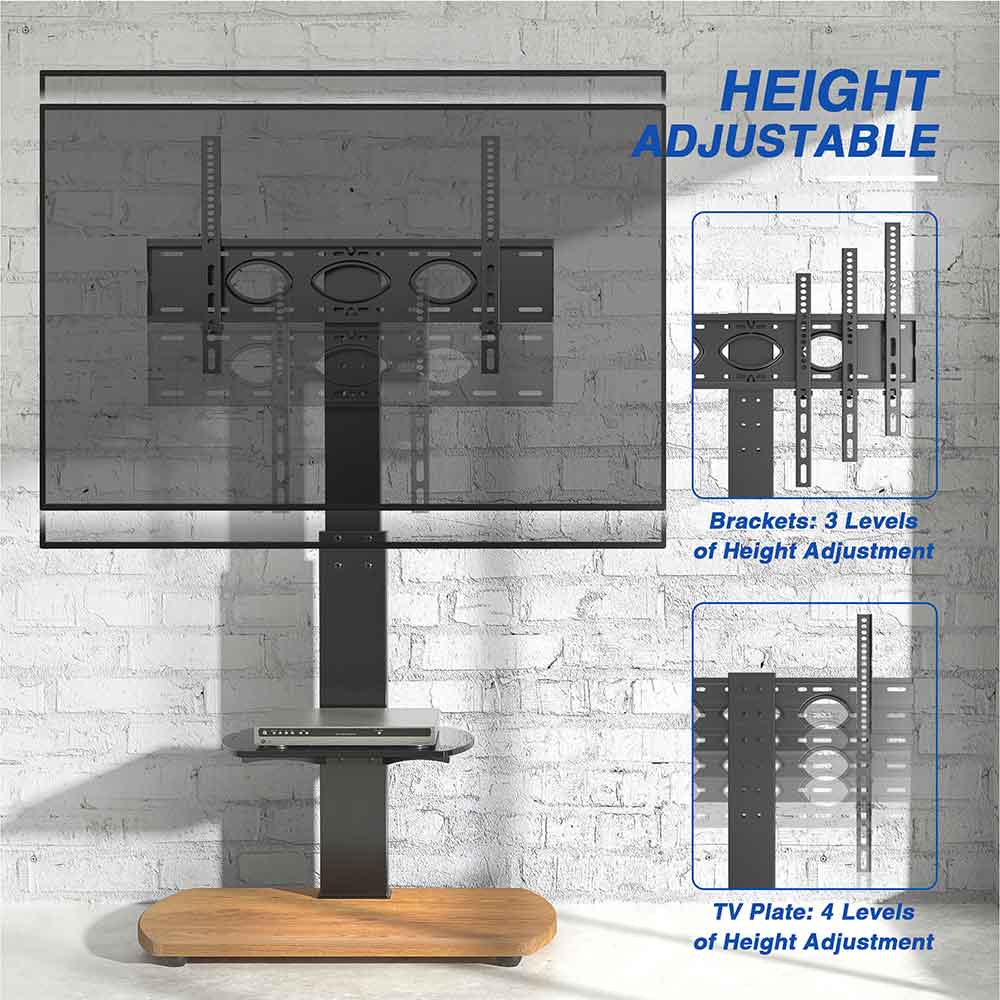 Angleton Wooden Pedestal TV Stand - Black And Oak