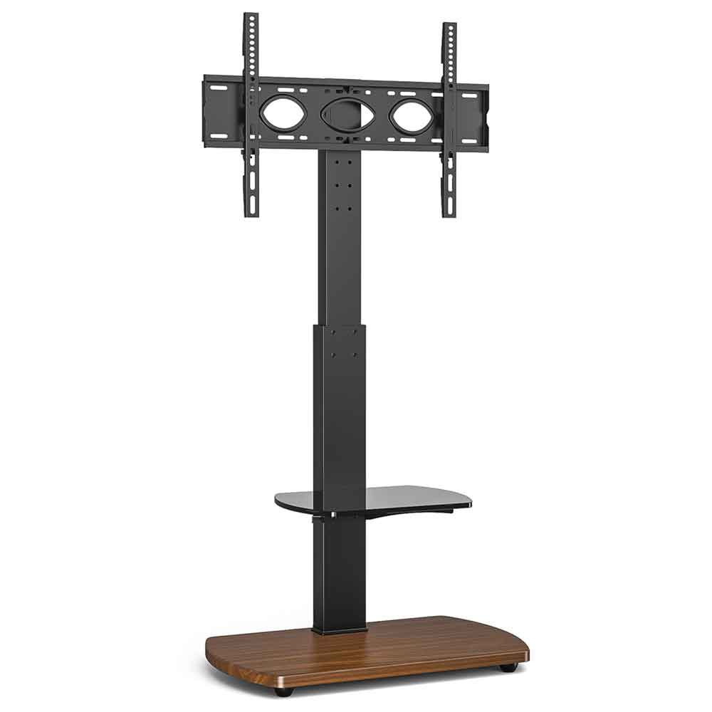 Angleton Wooden Pedestal TV Stand in Black and Walnut