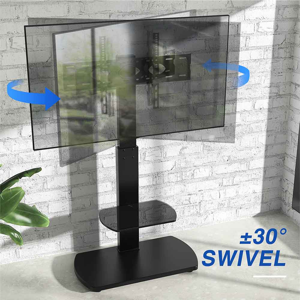 Angleton Wooden Pedestal TV Stand - Black