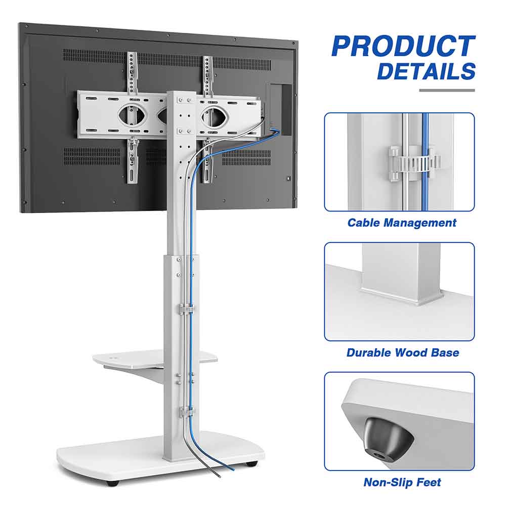 Angleton Wooden Pedestal TV stand - White