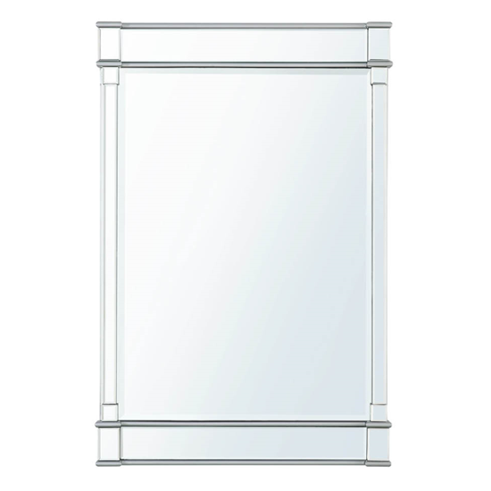 Angola Wall Mirror Rectangular In Silver Wooden Frame