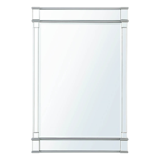 Angola Wall Mirror Rectangular In Silver Wooden Frame thumbnail