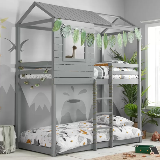 Read more about Angola wooden single bunk bed in grey