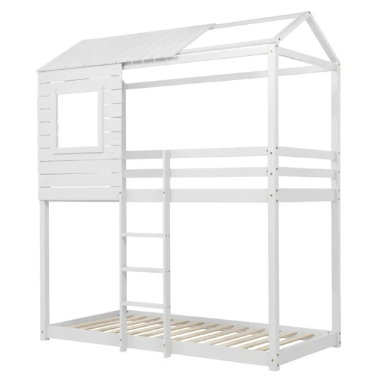 Angola Wooden Single Bunk Bed In White