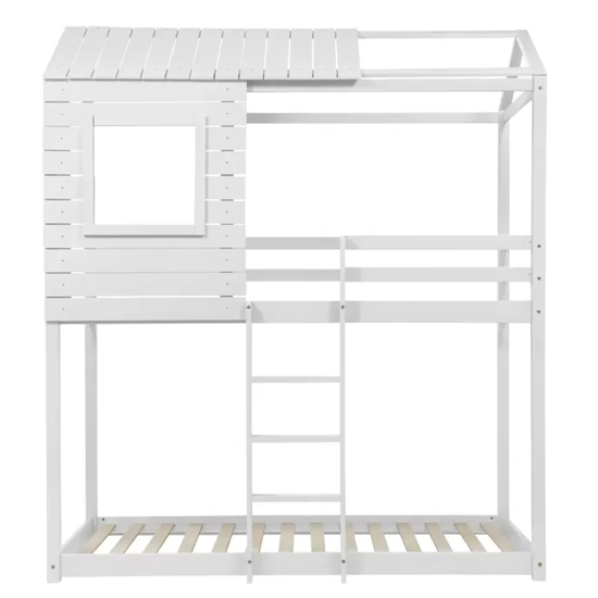 Angola Wooden Single Bunk Bed In White