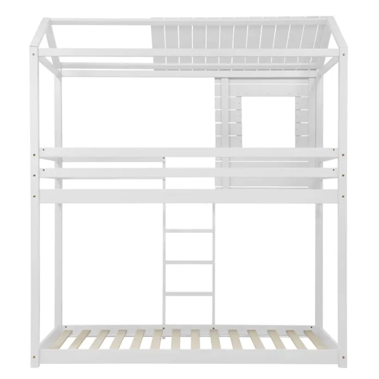 Angola Wooden Single Bunk Bed In White