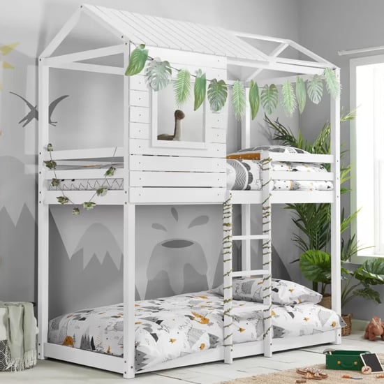 Product photograph of Angola Wooden Single Bunk Bed In White from Furniture in Fashion