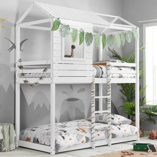 Read more about Angola wooden single bunk bed in white