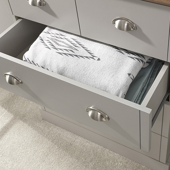 Kirkby Large Chest Of Drawers In Soft Grey With Oak Effect Top_6