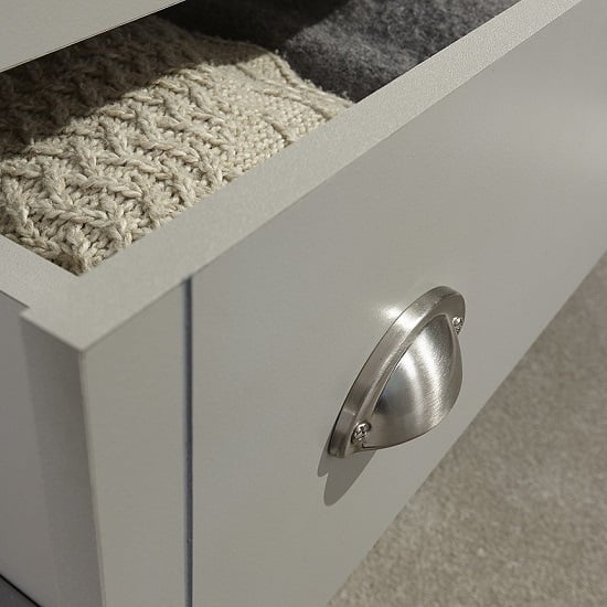 Kirkby Small Chest Of Drawers In Soft Grey With Oak Effect Top_6