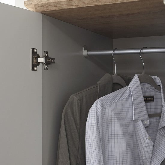 Kirkby Wide Wardrobe In Soft Grey With Oak Effect Top_6