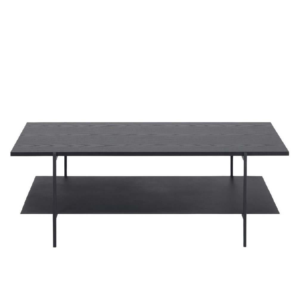 Angus Wooden Coffee Table With Undershelf In Black