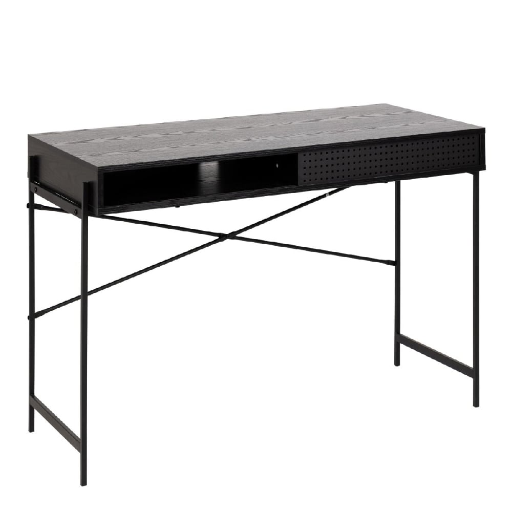 Read more about Angus wooden laptop desk with sliding door in black