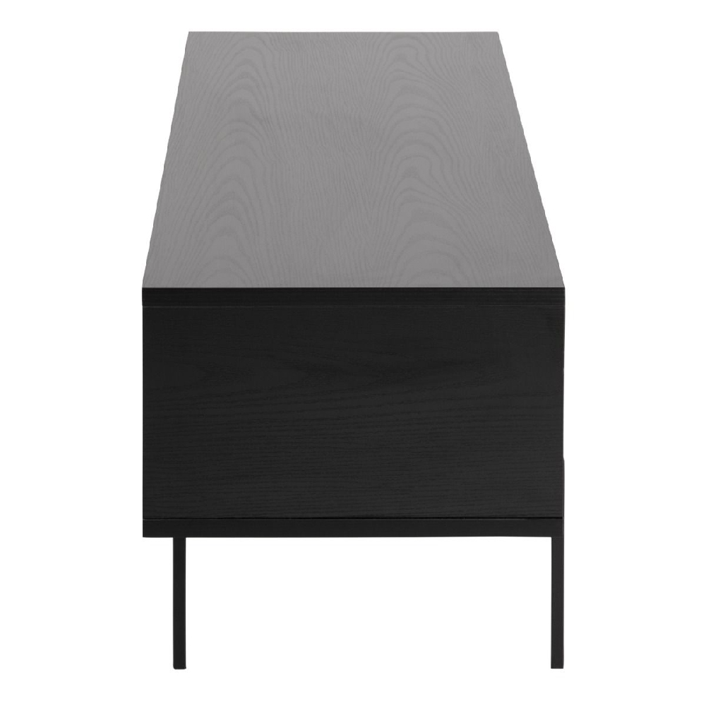 Angus Wooden TV Stand With 1 Sliding Door In Black