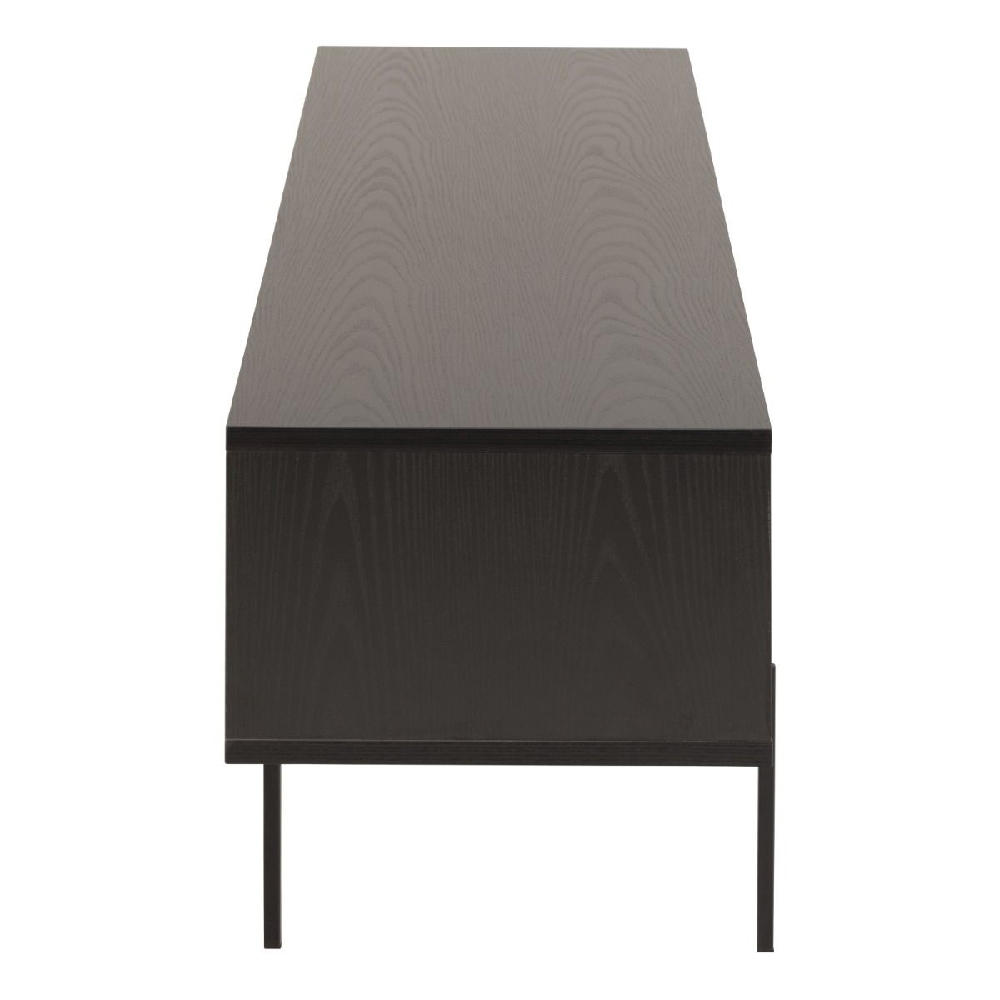 Angus Wooden TV Stand With 2 Sliding Doors In Black