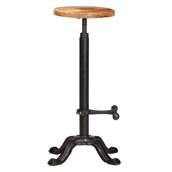 Aniya Natural Wooden Bar Stools With Steel Frame In A Pair_2