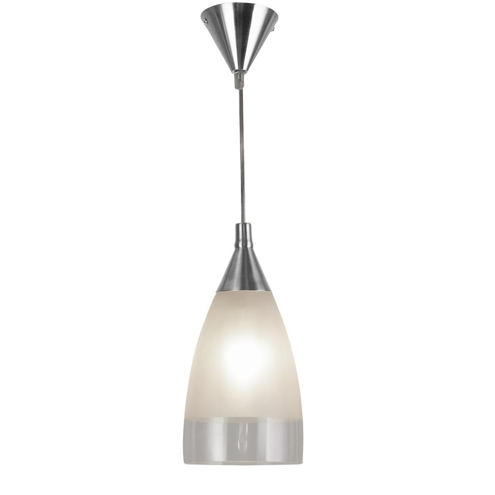 Read more about Ankara acid glass shade pendant light in satin silver