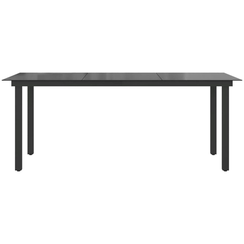 Ankeny Large Glass Top Garden Dining Table In Black