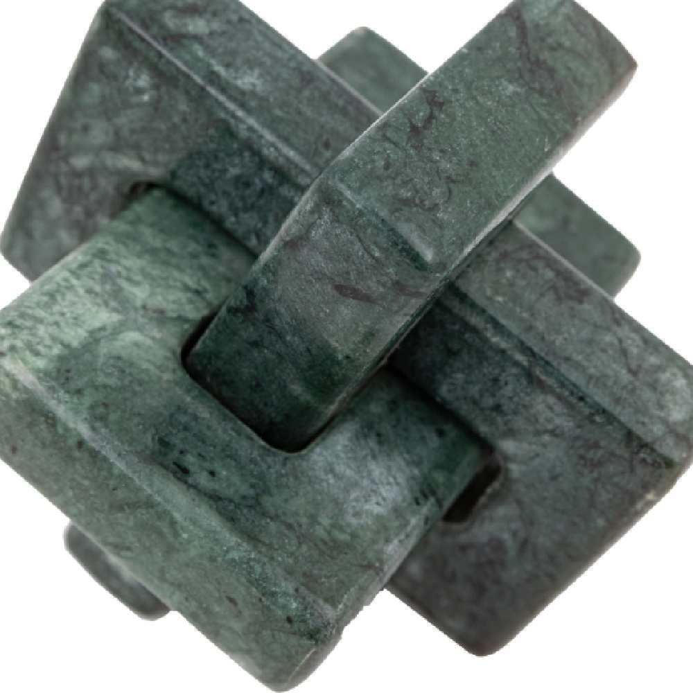 Ankeny Marble Square Linked Sculpture In Green