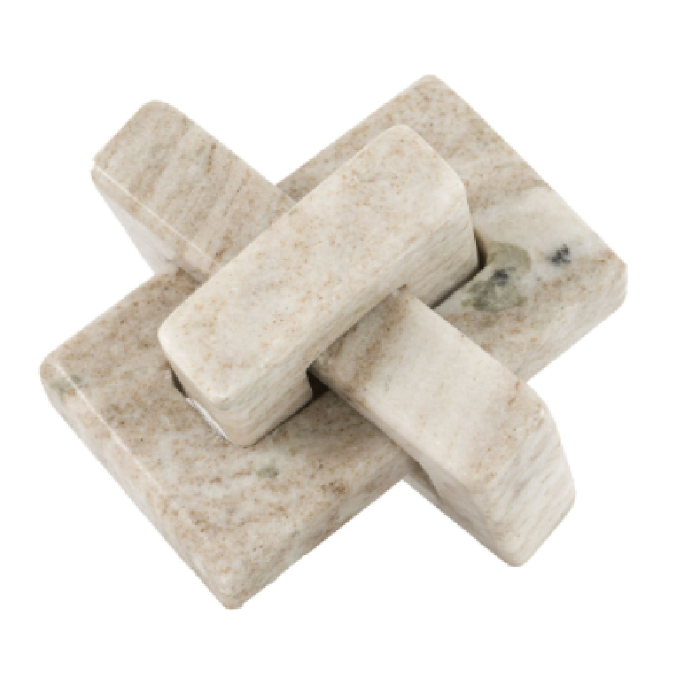 Ankeny Marble Square Linked Sculpture In Sandstone