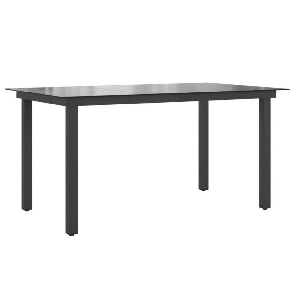 Ankeny Medium Glass Top Garden Dining Table In Black