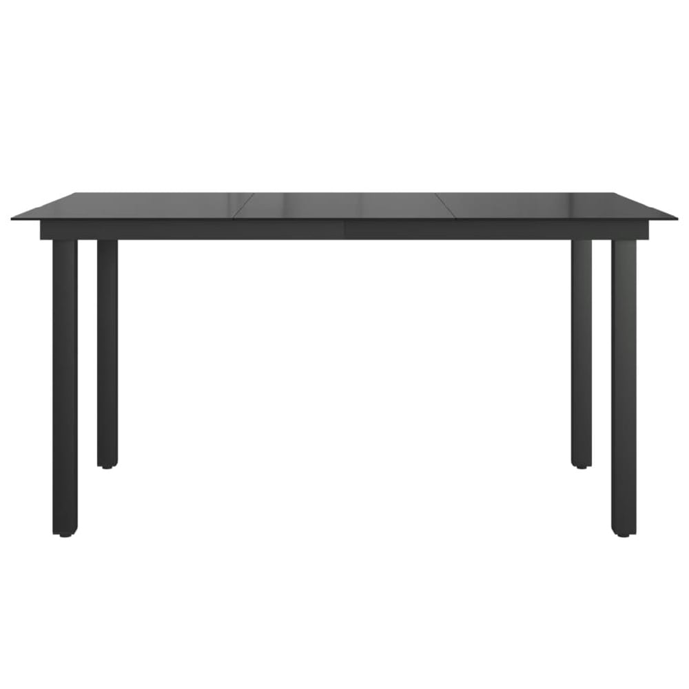 Ankeny Medium Glass Top Garden Dining Table In Black