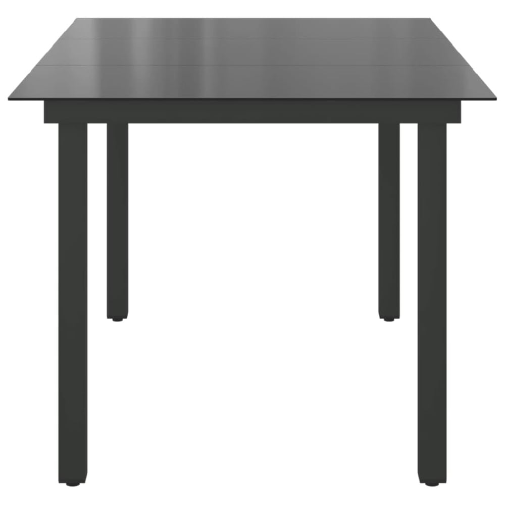 Ankeny Medium Glass Top Garden Dining Table In Black