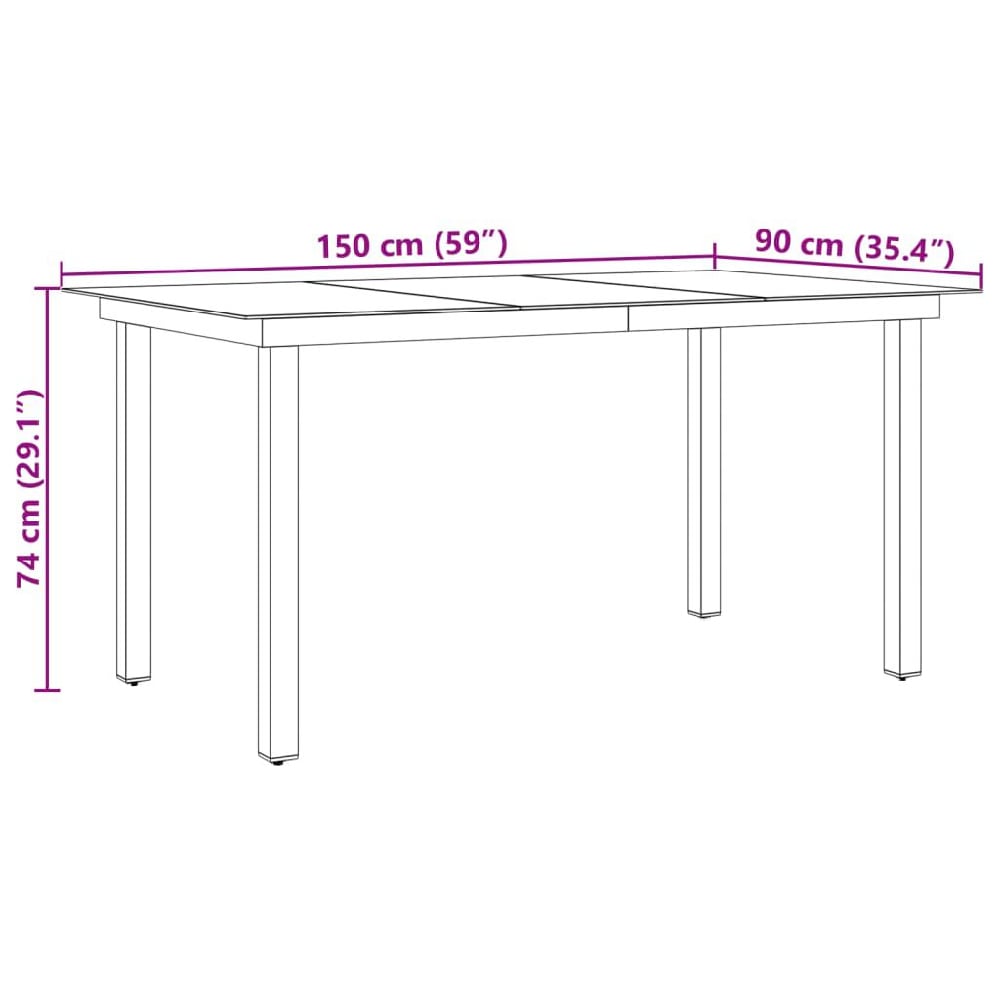 Ankeny Medium Glass Top Garden Dining Table In Black