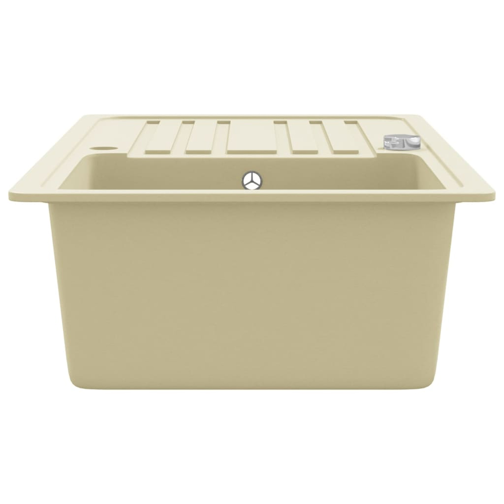 Anna Quartz and Resin 1.0 Bowl Kitchen Sink With Waste Kit 765mm L x 460mm W In Beige