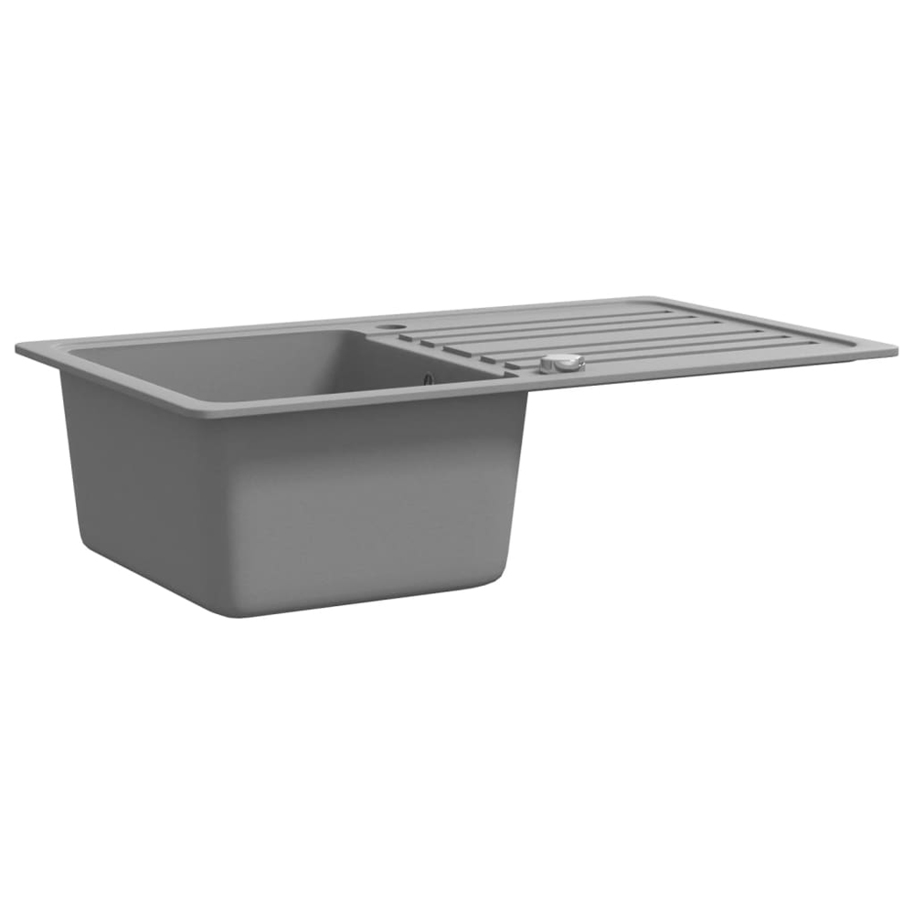 Anna Quartz and Resin 1.0 Bowl Kitchen Sink With Waste Kit 765mm L x 460mm W In Grey