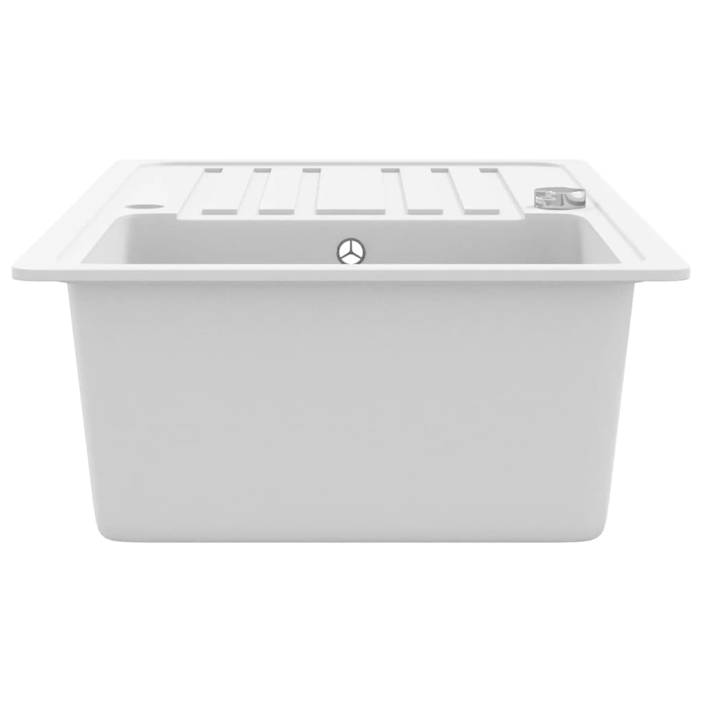 Anna Quartz and Resin 1.0 Bowl Kitchen Sink With Waste Kit 765mm L x 460mm W In White