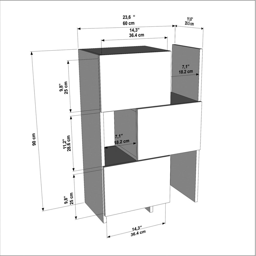 Anna Wooden Display Unit in White