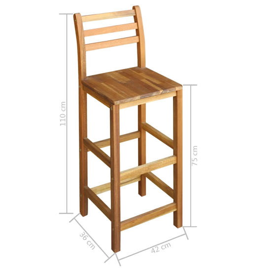 Annalee Set Of 4 Wooden Bar Chairs In Brown