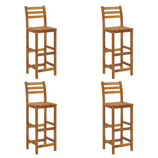Annalee Set Of 4 Wooden Bar Chairs In Brown