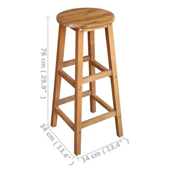 Annalee Set Of 6 Wooden Bar Stools In Brown