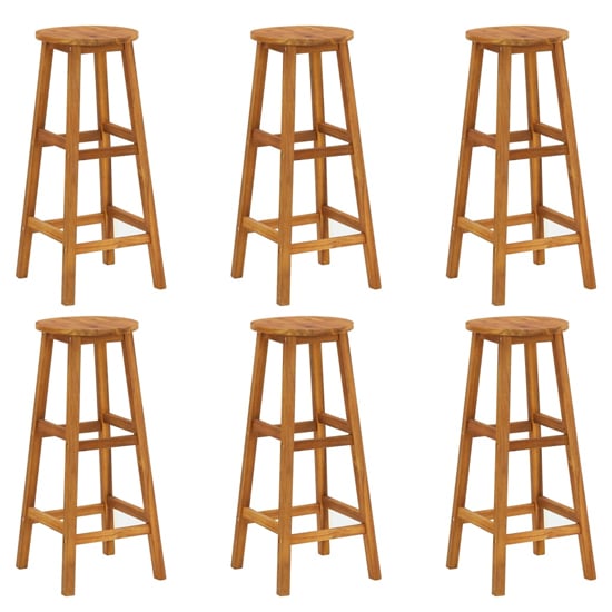 Annalee Set Of 6 Wooden Bar Stools In Brown_1