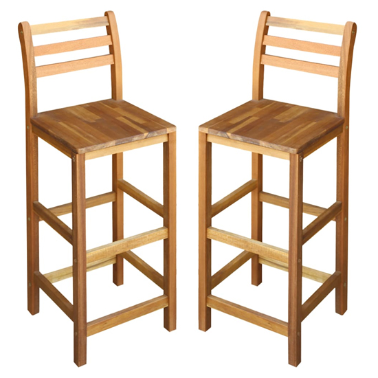Annalee Brown Wooden Bar Chairs In A Pair