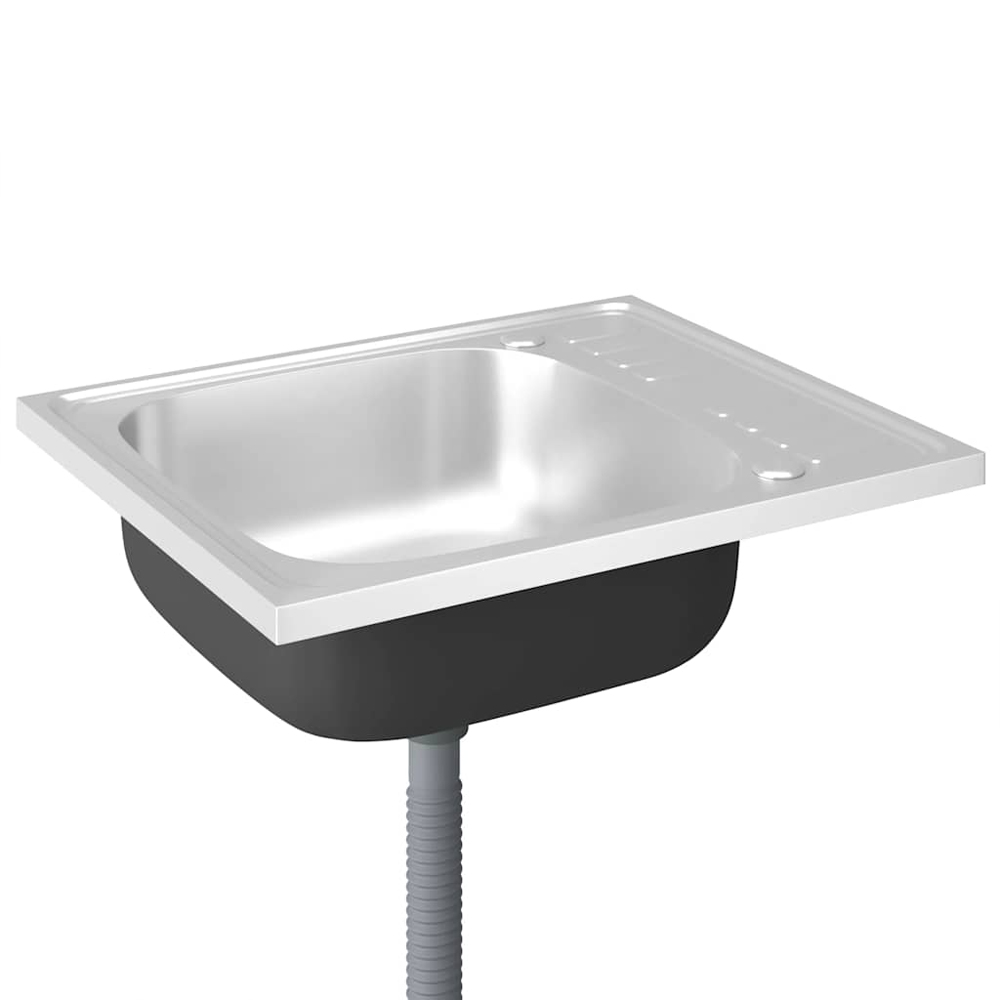 Annapolis Quartz and Resin 1.0 Bowl Kitchen Sink With Waste Kit 600mm L x 500mm W - Silver