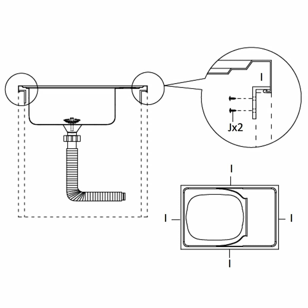 Annapolis Quartz and Resin 1.0 Bowl Kitchen Sink With Waste Kit 600mm L x 500mm W - Silver
